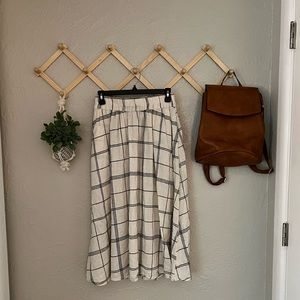Windowpane Midi Skirt